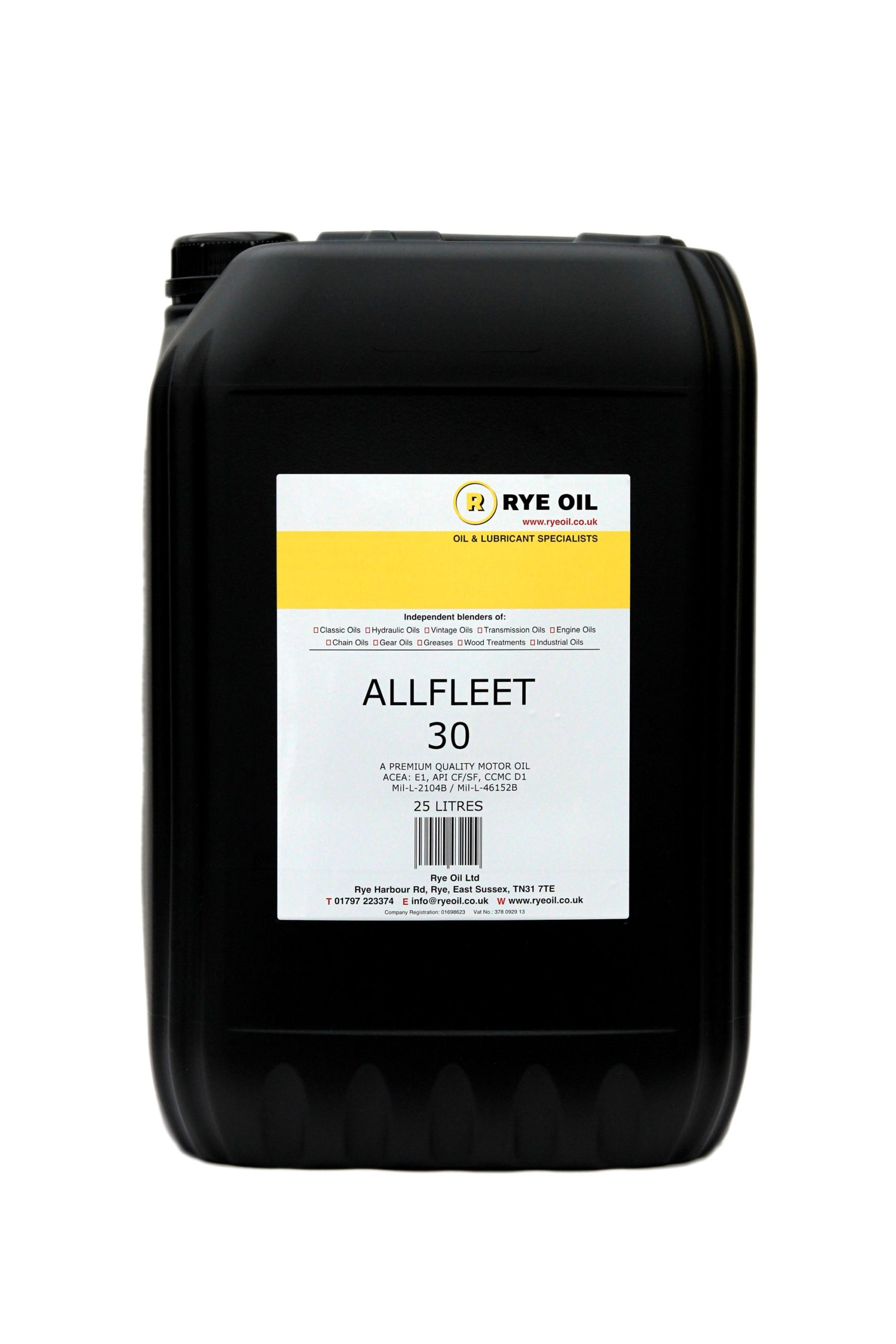 Straight 30 Engine Oil Allfleet APICF/SF Rye Oil Limited